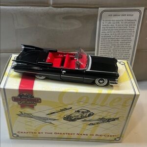Majorette Black and Red Convertible Model Car 1959 Cadillac Coup DeVille DINKY